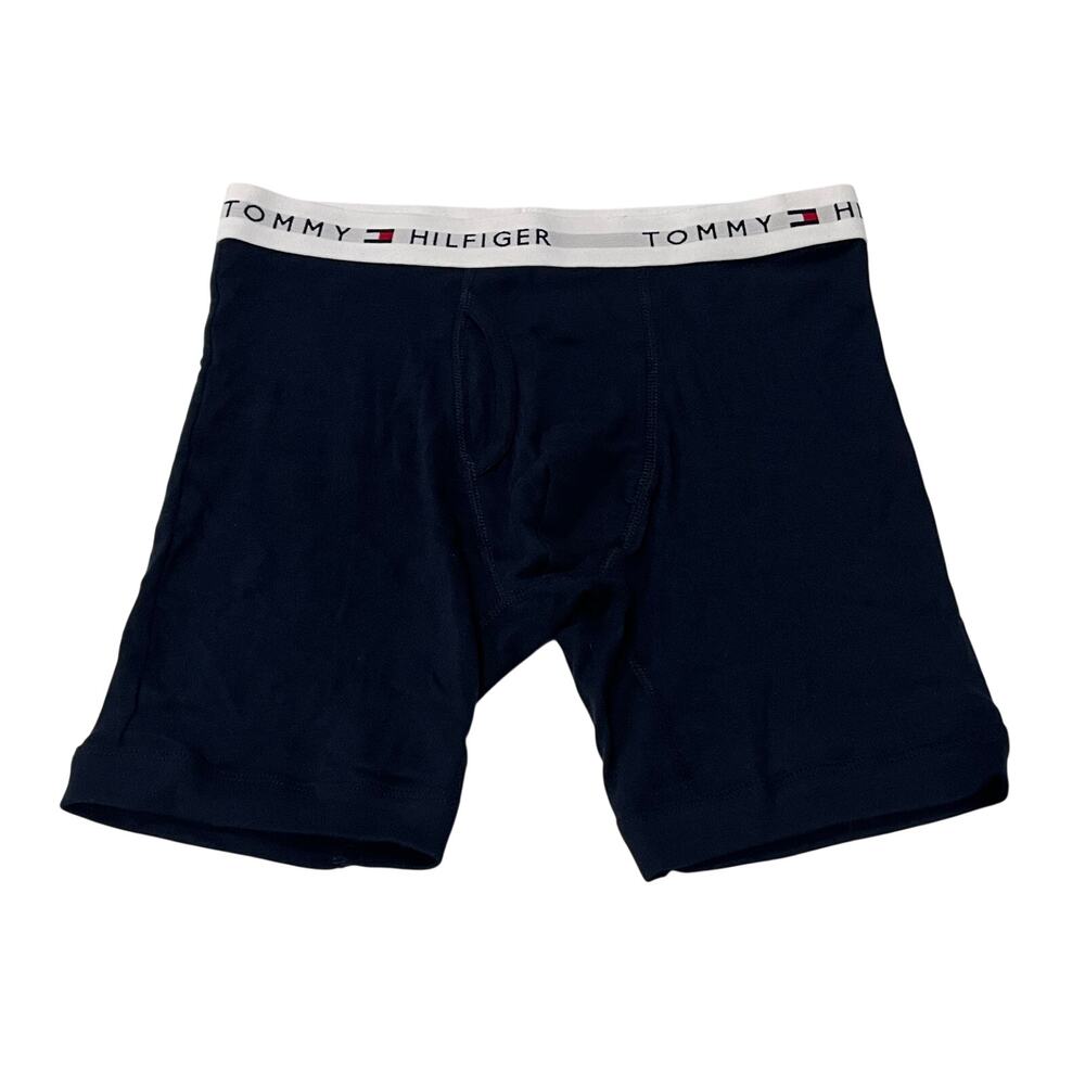 TOMMY HILFIGER Men's 100% Cotton Boxer Briefs Navy Blue Small